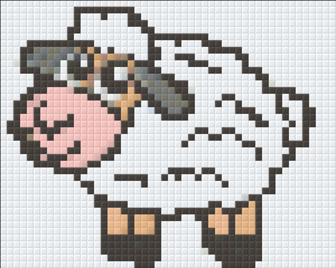 Cartoon Lamb One [1] Baseplate PixelHobby Mini-mosaic Art Kit image 0